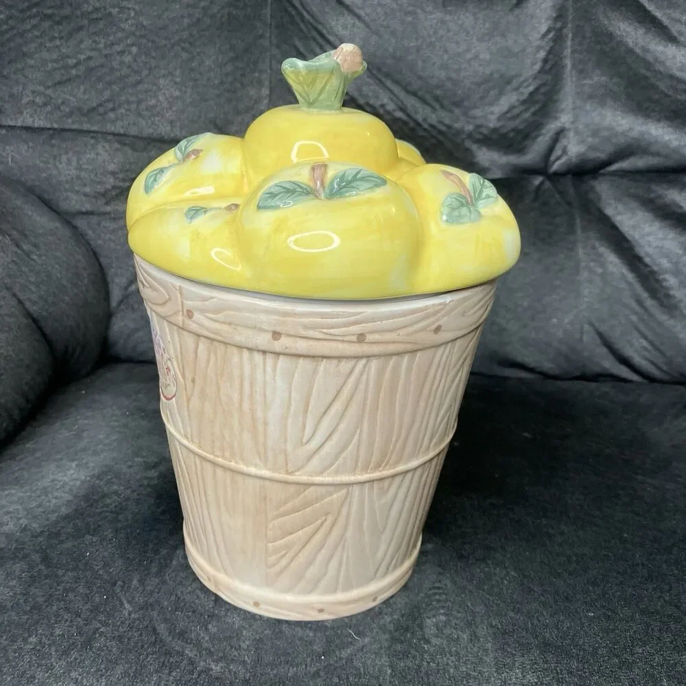 PFALTZGRAFF Ceramic Canister Golden Delicious Apples Cookie Jar Vintage